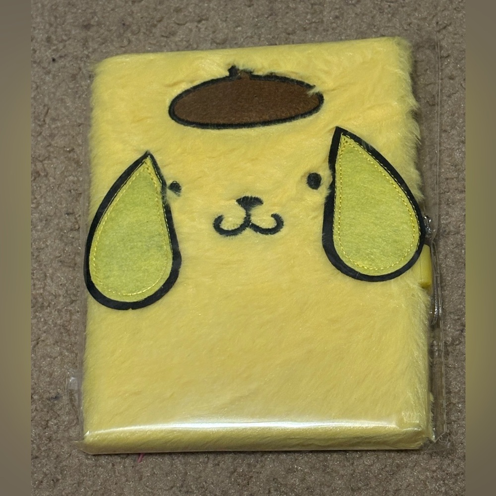 NWT Hello Kitty brand fuzzy diary notebook with lock and key - Pompompurin